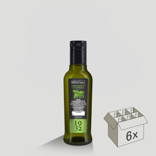 Bottiglia da 250ml di Olio Extravergine di Oliva al Basilico