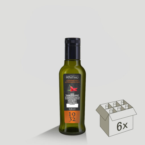 Bottiglia da 250ml di Olio Extravergine di Oliva al Peperoncino